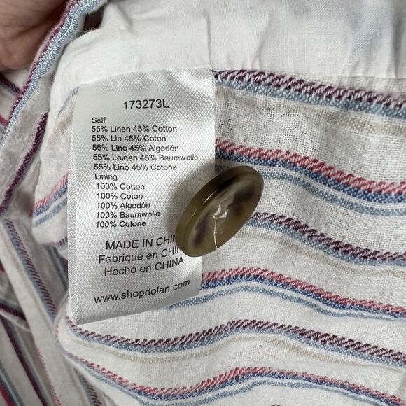 Anthropologie Dolan Women’s Size Medium Double Breast Anna Blazer Linen Striped - Picture 9 of 10